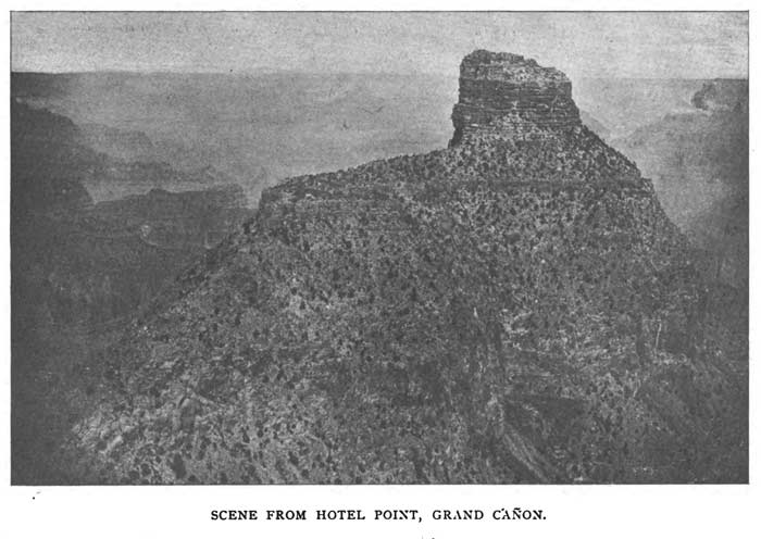 Old photo of view from Hotel Point on Grand Canyon's South Rim. 