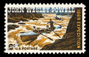 1969 stamp commemorating centennial of John Wesley Powell's 1869 expedition